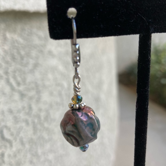 RAKU Free-form Ceramic Bead Earrings.... - Picture 6 of 6